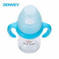 240ml Wide Neck Fancy Design Blue Newborn Baby Breast Bottle Set